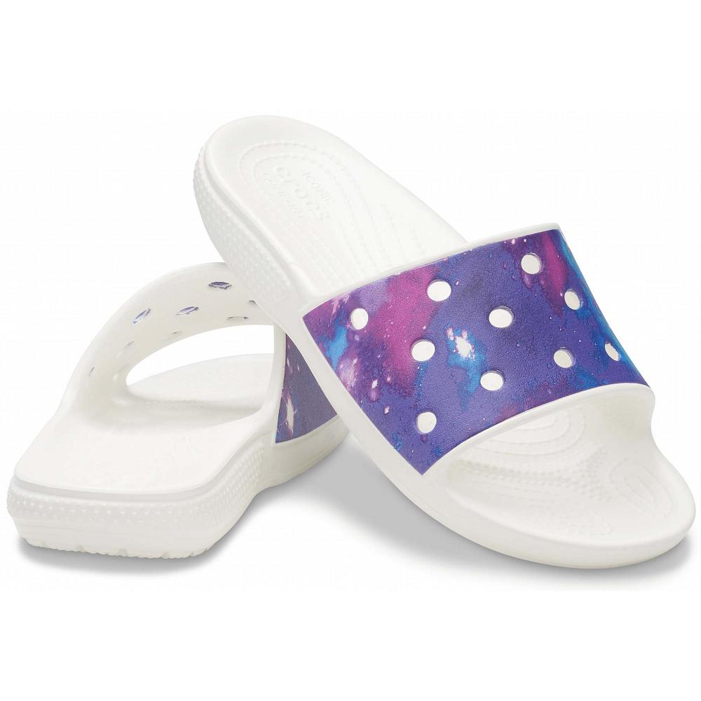 Purple / White Men's Crocs Classic Out of this World Slides | NZ 1270CTVE